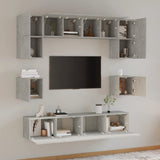 8 Piece TV Cabinet Set Concrete Grey Engineered Wood 3114409