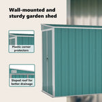 Wall-mounted Garden Shed Green 118x288x178 cm Galvanised Steel 316225