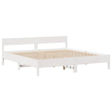 Bed Frame without Mattress White 180x200 cm Super King Solid Wood Pine 3306178