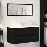 Bathroom Sink Cabinet with Drawer Black Oak 90 x 38.5 x 45 cm 862544