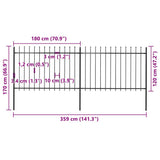 Garden Fence Steel Sturdy Rectangular Modern 277621