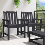 Garden Dining Chair 2 pcs Black 65.5 x 59 x 88cm HDPE 42006605