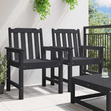Garden Dining Chair 2 pcs Black 65.5 x 59 x 88cm HDPE 42006605