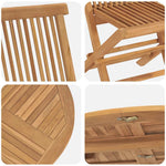 Garden Dining Set Folding 5 pcs Brown Solid Teak wood 3385967