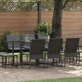 Garden Dining Set 11 pcs Black Steel 3335864