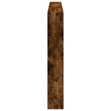 Headboard Cabinet with LED Smoked Oak 180x17x102 cm 839214