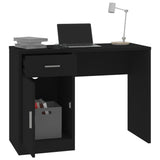 Desk Black Engineered wood, Aluminium Desk Rectangular 342653