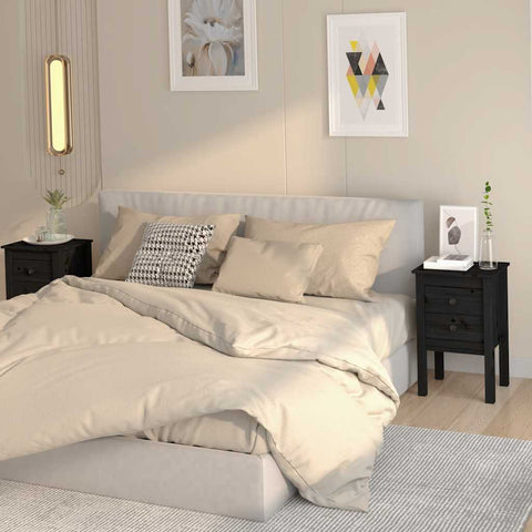 Bedside Cabinets 2 pcs Black 40x35x61.5 cm Solid Wood Pine 813698