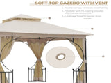 3 x 3 Garden Gazebo Patio Party Tent Shelter Outdoor Canopy Double Tier Sun Shade Metal Frame T3398P315401