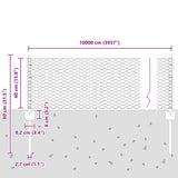 Fence with Post Grey 0.4 x 100 m Steel and PVC 3336914