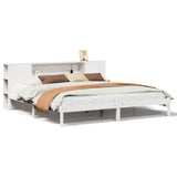 Bookcase Bed without Mattress White 180x200 cm Super King Solid Wood Pine 3322823