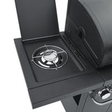 Gas BBQ Grill with 4 Burners Black Powder-coated Steel 3214252