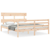 Bed Frame without Mattress King Size Solid Wood 3195096