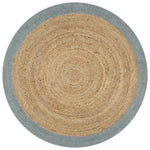 Handmade Rug Jute with Olive Green Border 150 cm 133682