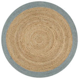 Handmade Rug Jute with Olive Green Border 150 cm 133682