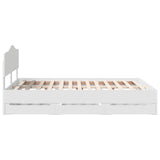 Bed Frame with Drawer White 140 x 200 cm Engineer Wood 3412998
