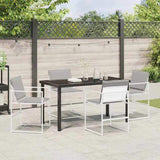 Garden Dining Set Folding 5 pcs White Textilene and steel 3379336