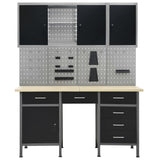Workbench with Four Wall Panels and Two Cabinets 3053439