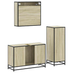 ZNTS 3 Piece Bathroom Furniture Set Sonoma Oak Engineered Wood 3301011