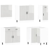 11 Piece Kitchen Cabinet Set Porto Gloss White Engineered Wood 3314933