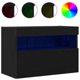 TV Wall Cabinet 2 pcs Black oak 60 x 30 x 40 cm Engineered Wood 862211