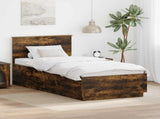 Bed Frame with Headboard Smoked Oak 70 x 190 cm Engineered Wood 3408219