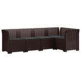 5-Seater Garden Sofa with Cushions Rattan Look PP Brown 3444039