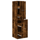 Apothecary Cabinet Smoked Oak 30x41x144.5 cm Engineered Wood 855173