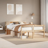 Bookcase Bed without Mattress 135x190 cm Double Solid Wood Pine 3321963
