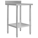 Kitchen Work Table with Backsplash 60x60x93 cm Stainless Steel 51185
