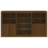 Sideboard with LED Lights Brown Oak 181.5x37x100 cm 3209183