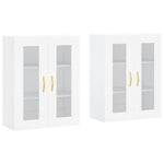 Wall Mounted Cabinets 2 pcs White Engineered Wood 3197921