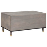 Coffee Table Grey 80 x 50 x 40 cm Solid Mango Wood 4018776
