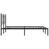 Metal Bed Frame without Mattress with Headboard Black 140x190cm 376128