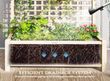 Raised Bed with Drainage Holes, Wood Planter with Trellis for Climbing Plants to Grow Vegetables, T3398P310880