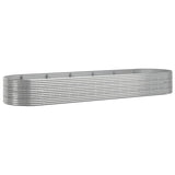 Garden Raised Bed Powder-coated Steel 510x140x68 cm Silver 319117