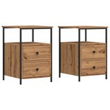 ZNTS Bedside Cabinets 2 pcs Artisan Oak 34x35.5x50 cm Engineered Wood 857261