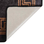 ZNTS Rug Washable 80x300 cm Black and Gold Anti Slip 337929