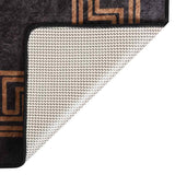 ZNTS Rug Washable 80x300 cm Black and Gold Anti Slip 337929