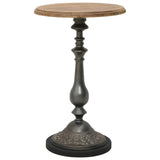 End Table Brown Solid fir wood and steel Small Simplistic 246125