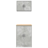 ZNTS Garage Cabinets 2 pcs Concrete Grey Engineered Wood 3328308