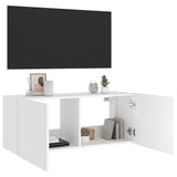 TV Wall Cabinet with LED Lights White 100x35x41 cm 837323