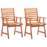 Outdoor Chair Set of 2 Natural wood Solid Acacia wood Standard 46312