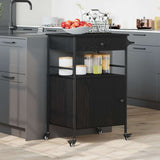 Kitchen Trolley Black Oak 56 x 43 x 89.5 cm Engineered Wood 871668