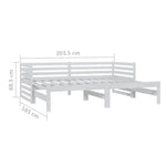 ZNTS Pull-out Day Bed without Mattress White 2xcm 806966