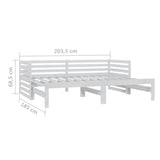 ZNTS Pull-out Day Bed without Mattress White 2xcm 806966