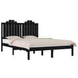 3103802 Bed Frame without Mattress Black Solid Wood 200x200 cm