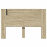 Storage Headboard with LED Sonoma Oak Engineered Wood 3418676