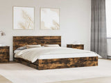 Bed Frame with Drawer Smoked Oak 160 x 200 cm Engineer Wood 3411100