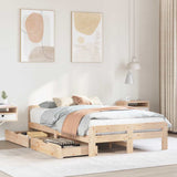 Bed Frame Natural Solid pinewood Small Double Bed Frame 3309056